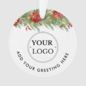 Business-Logo Moderne Weihnachtsgrün Ornament (Vorderseite)