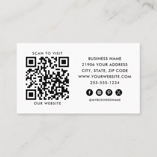 Business-Logo Moderner QR-Code Beruflich Visitenkarte (Rückseite)