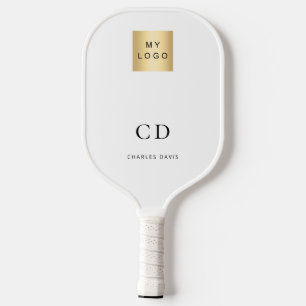 Business logo monogram initials name white pickleball schläger
