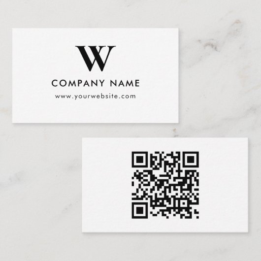 Business Logo Monogram Scannable Website Visitenkarte (Vorne/Hinten)