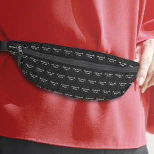 Business-Logo Nahtloses Muster auf Black Fanny Pac Bauchtasche