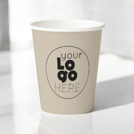 Business Logo Natural Taue Paper Party Cup Pappbecher