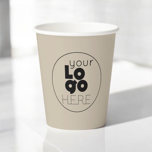 Business Logo Natural Taue Paper Party Cup Pappbecher