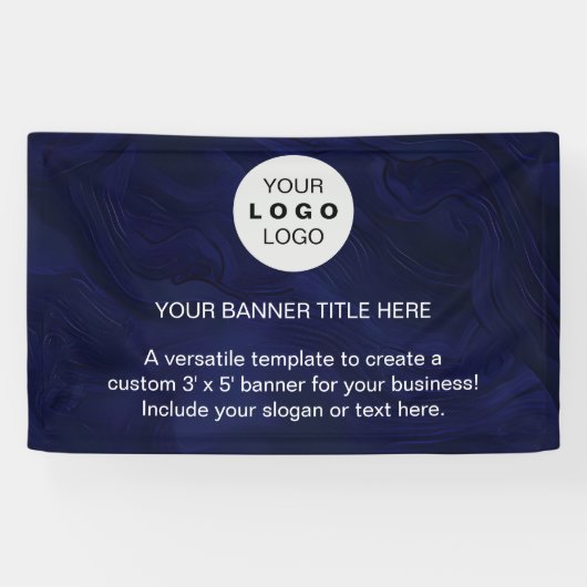Business-Logo Navy Blue Beruflich 5" Banner (Horizontal)