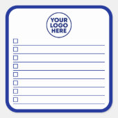 Business Logo Navy Blue To Do List Quadratischer Aufkleber (Vorderseite)