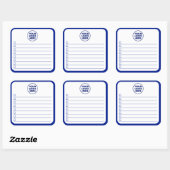 Business Logo Navy Blue To Do List Quadratischer Aufkleber (Blatt)
