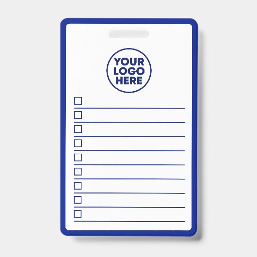 Business Logo Navy Blue Whiteboard To Do List Ausweis (Vorderseite)