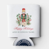 Business Logo Nutcracker Happy Holidays Weihnachte Dosenkühler (Rückseite)