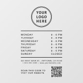 Business Logo Open Hours Create Your QR Code Fensteraufkleber (Blatt)