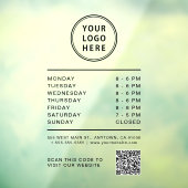 Business Logo Open Hours QR Code Fensteraufkleber (Blatt 3)