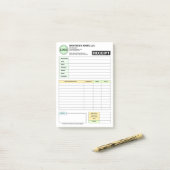 (Business Logo Pad) Payment Sales Invoice Receipt Post-it Klebezettel (Auf Schreibtisch)