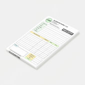 (Business Logo Pad) Payment Sales Invoice Receipt Post-it Klebezettel (angewinkelt)