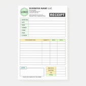 (Business Logo Pad) Payment Sales Invoice Receipt Post-it Klebezettel (Vorderseite)