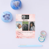 Business Logo Pink Marble Braids Hair 3 Photos  Flyer (Einzeln)