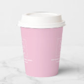 Business Logo Promotional Branded Budget Pink Pappbecher (Links)