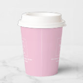 Business Logo Promotional Branded Budget Pink Pappbecher (Rechts)