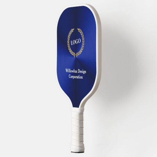 Business Logo Promotional Company Blue Pickleball Schläger (Links)