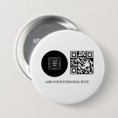 Business Logo Promotional QR Code Text Button (Vorne & Hinten)