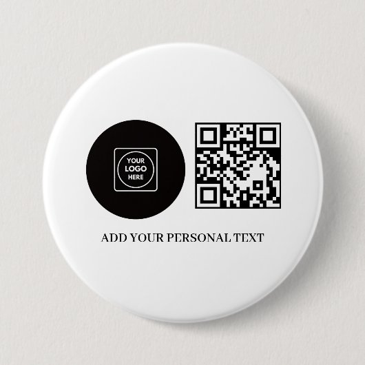 Business Logo Promotional QR Code Text Button (Vorderseite)