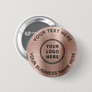 Business Logo Promotional Rose Gold Button