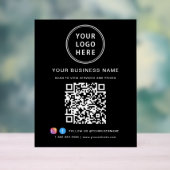 Business Logo QR Code Black Acrylschild (Neutral)