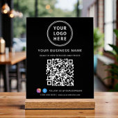 Business Logo QR Code Black Acrylschild