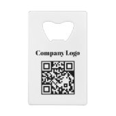 Business Logo QR Code Company Credit Card Design Geldbeutel Flaschenöffner (Rückseite)