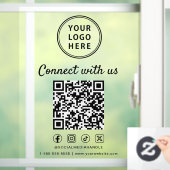 Business Logo QR Code Connect With Us Fensteraufkleber (Zuhause)
