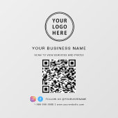 Business Logo QR Code Fensteraufkleber (Blatt)