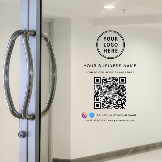 Business Logo QR Code Fensteraufkleber