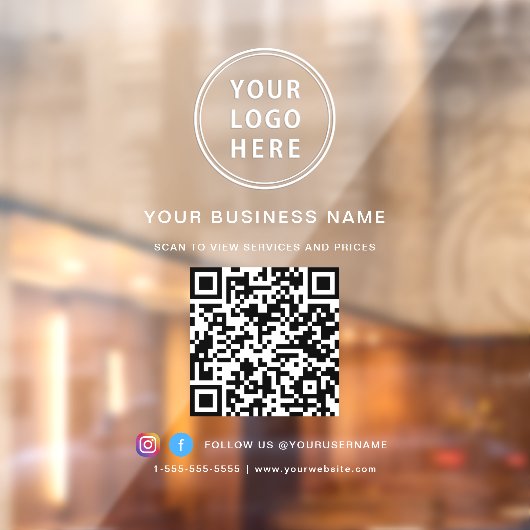 Business Logo QR Code Fensteraufkleber (Blatt 2)
