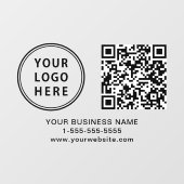 Business Logo QR Code Horizontal Fensteraufkleber (Blatt)