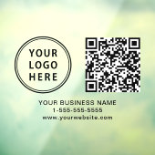 Business Logo QR Code Horizontal Fensteraufkleber (Blatt 3)