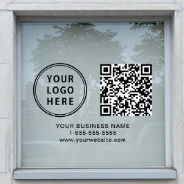 Business Logo QR Code Horizontal Fensteraufkleber
