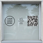 Business Logo QR Code Horizontal Fensteraufkleber
