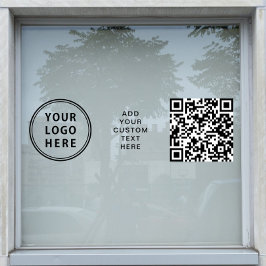 Business Logo QR Code Horizontal Fensteraufkleber
