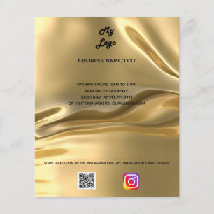 Business-Logo qr Code Instagramm golden Flyer