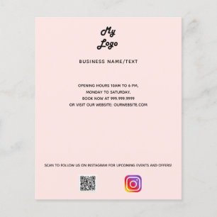 Business-Logo qr Code Instagramm Rose Gold Flyer