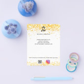 Business Logo qr Code Instagramm Text weißes Gold Flyer (Einzeln)