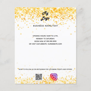 Business Logo qr Code Instagramm Text weißes Gold Flyer