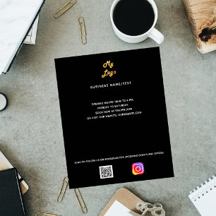 Business Logo qr Code Instragram schwarz Flyer