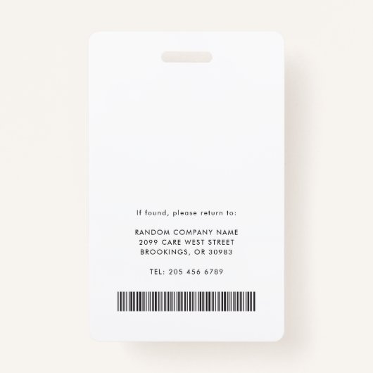 Business Logo QR Code Registered Nurse Photo ID Ausweis (Rückseite)