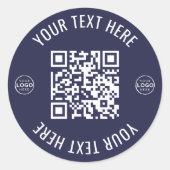 Business Logo QR Code Runder Aufkleber (Vorderseite)