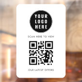 Business Logo QR Code Scan Here Simple Fensteraufkleber (Blatt 2)