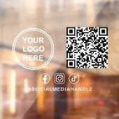Business Logo QR Code Social Media Horizontal Fensteraufkleber (Blatt 2)