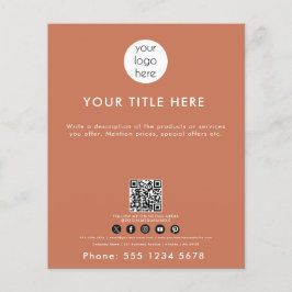 Business-Logo QR Code Social Media Terracotta Flyer