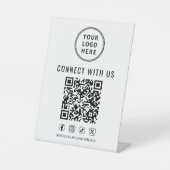 Business Logo QR Code Tabletop Sockelschild (Vorderseite)
