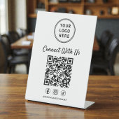 Business Logo QR Code Tabletop Sockelschild