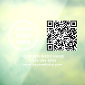 Business Logo QR Code White Lettering Horizontal Fensteraufkleber (Blatt 3)