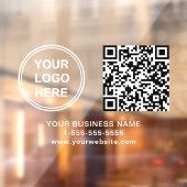Business Logo QR Code White Lettering Horizontal Fensteraufkleber (Blatt 2)